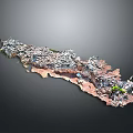 Natural Rugged Mountainous Terrain With Undulating Landscape Rock Formations And Green Vegetation