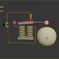 Modern electric bell electronic alarm structure 3d model