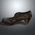 Bronze Brown Snakeskin Texture High Heels With Unique Toe And Heeled Design