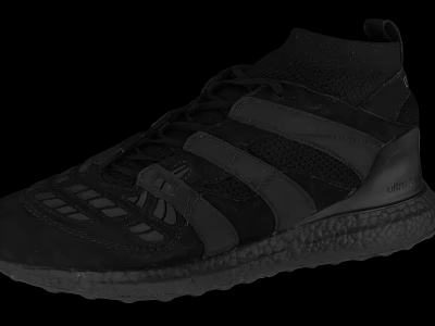 Black Athletic Shoes With Lace Up Design Breathable Mesh Upper And Cushioned Sole 3d model