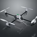 Quadcopter Drone Design Featuring Four Propellers Black White Body And Sturdy Frame 3d model