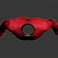 Red Long Sleeve Shirt With Black Cuffs Collar White Zipper And Front Logo