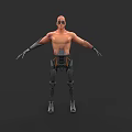 Game Movie Cyborg Character With Human Torso And Mechanical Arms Legs
