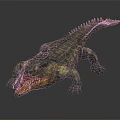 Realistic 3D Rendered Crocodile With Scaly Skin And Sharp Teeth On Dark Background 3d model