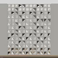 Decorative Partition with Geometric Lattice Design Light Colored Frame in Interior Space Separation 3d model