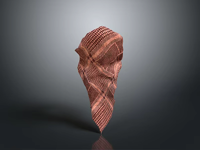 Folded Plaid Scarf In Red And Brown Check Pattern For Daily Use 3d model