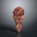 Folded Plaid Scarf In Red And Brown Check Pattern For Daily Use