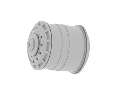 Gray Automotive Wheel Hub With Multi Ring Design And Center Cap 3d model