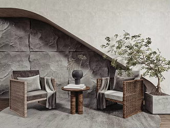 Qui Leisure Sofa Combination Single Chair 3d model