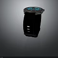 Modern Fashion Watch With Blue Luminous Dial And Black Strap