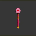Pink Decorative Weapons Collection With Heart Design Shield Axe And Staff 3d model