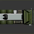 Green Heavy Duty Truck With Cab Over Design And Multiple Wheels