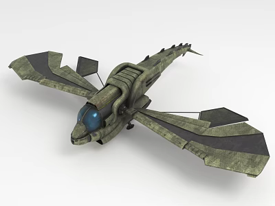 Futuristic Spacecraft With Mechanical Wings And Cockpit Design For Space Exploration 3d model