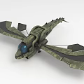 Futuristic Spacecraft With Mechanical Wings And Cockpit Design For Space Exploration