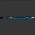 Modern Teal And Black Shotgun With Sleek Design Glossy Finish And Reflective Surface