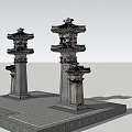 Chinese Han Que Ding Fang Que 3d model