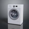 Siemens White Front Loading Washing Machine With Digital Display And Control Panel 3d model