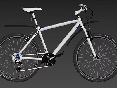 White Mountain Bike Design With Frame Wheels Seat And Handlebar 3d model
