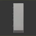 Set of White Filing Cabinets with Multiple Drawers in Different Sizes