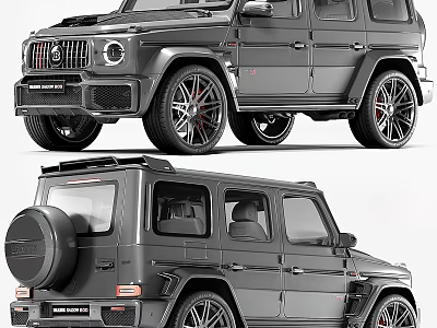 Luxury Black SUV with Large Alloy Wheels Spare Tire and Front Grille Design 3d model