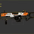 Tactical Orange White Black Rifle With Modular Structure And Ergonomic Grip Design