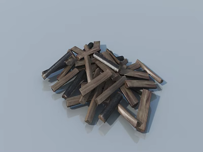 Tribal Building Broken Walls and Broken Tile 3d model