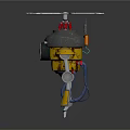 Advanced Space Exploration Robot With Aerial Propeller And Yellow Legs For Lunar Missions
