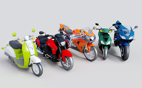 Modern Motorcycle Racing Motorcycle Pedal Motorcycle Battery Car 3d model