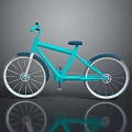 Modern Blue Bicycle Featuring Sleek Frame And Reflective Wheels Design 3d model