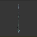 Frost Dragon Themed Long Staff Weapon With Icy Blue Crystal Details