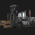 Industrial Heavy Duty Forklift With Mechanical Structure Cargo Fork And Rubber Tires
