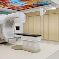 Hospital Outpatient Clinic With CT Scanner Medical Equipment And Wooden Walls In Modern Interior