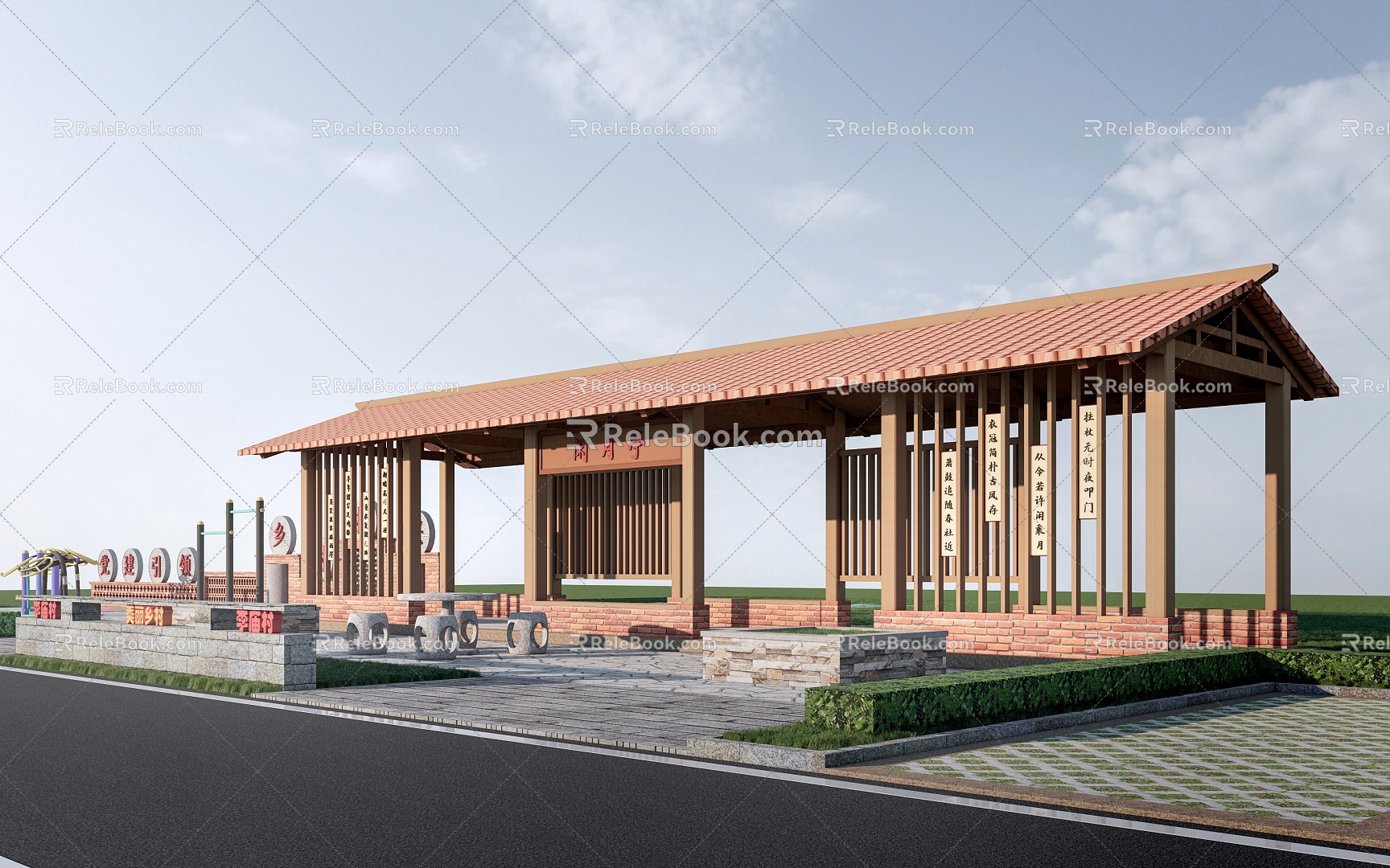 Modern Rural Culture Corridor Rural Square Landscape Rural Landscape Wall Rural Essay 3d model