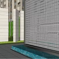 Garden Landscape Design With Geometric Pattern Walls Outdoor Seating And Greenery