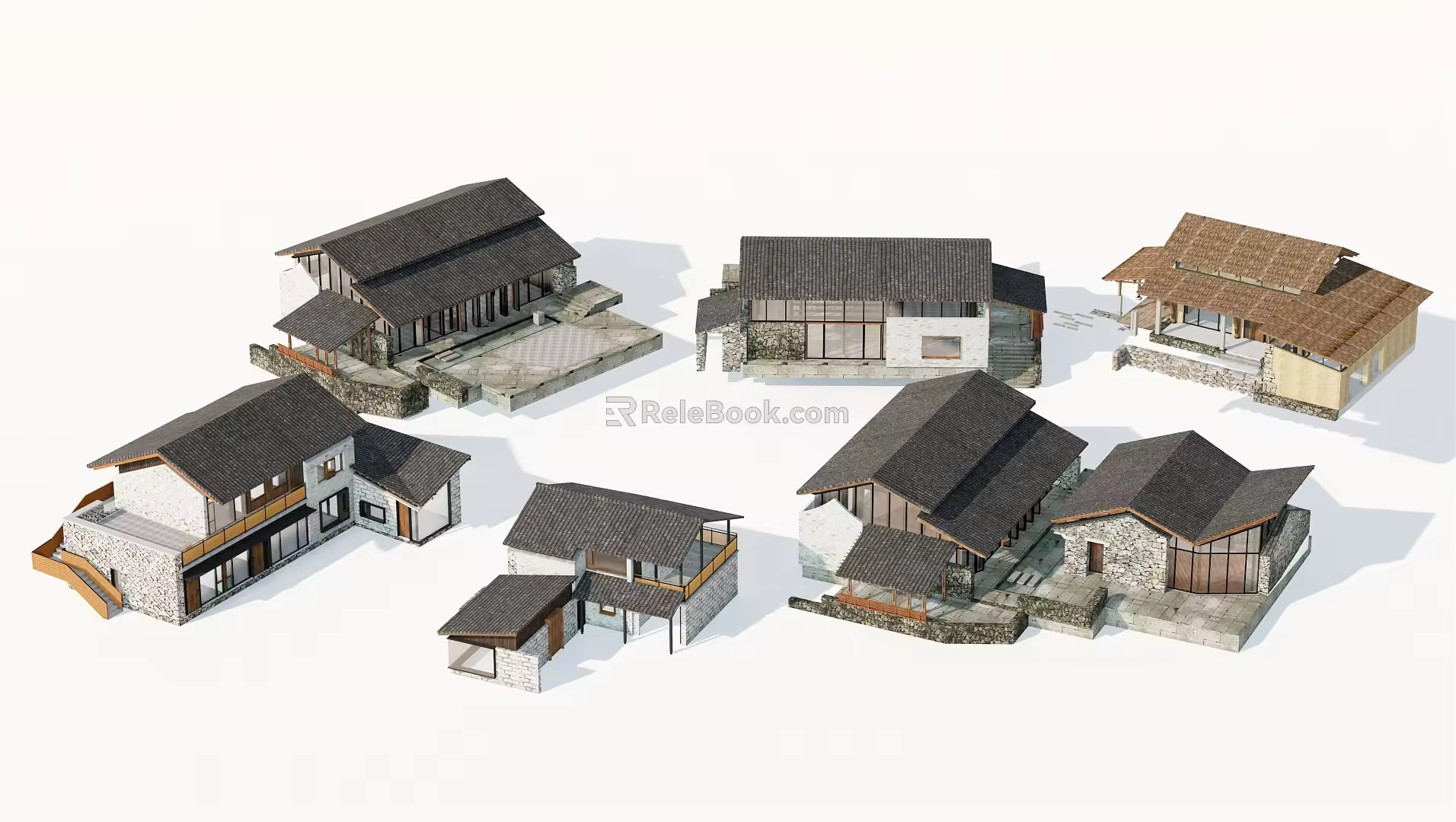 New Chinese Style Folk Houses Rural Folk Houses Rural Architecture Rural Self-built Houses Residential Buildings Residential Buildings Residential Buildings Residential Buildings Residential Buildings 3d model