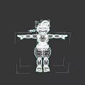Adorable Pink Doll With White Hair Bow And Outstretched Arms Design