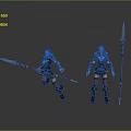 Game Movie Female Warrior Characters Wearing Armor With Spear In Dynamic And Standing Poses