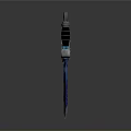 Exquisite Decorative Sword With Blue Blade Black Handle And Ornate Hilt Design
