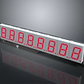 Computer Electronic LED Digital Numeric Display Screen With Red Multi Digits 3d model