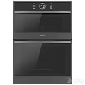 Modern Black Kitchen Appliances Set With Microwave Oven Cooktop And Refrigerator