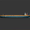 Blue And Yellow Tanker Ship With Decorative Patterns On Deck As Water Transport Vehicle