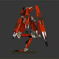 Red Winged Mecha Game Movie Character with Detailed Design and Stand Base