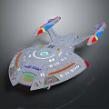 Futuristic Cosmic Spaceship 3D Model with Advanced Design for Space Exploration Journey 3d model