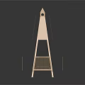 Golden Modern Geometric Tower Structure With Platform And Railings