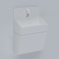 White Wall Mounted Washbasin with Simple Modern Design 3d model