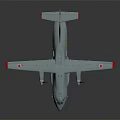 Gray Rescue Twin Turboprop Aircraft With Red Cross Tail Insignia And Wing Tips
