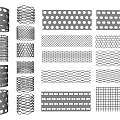 Architectural Metal Components With Various Perforated Patterns And Decorative Mesh Designs 3d model