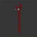 Red Adjustable Wrench A Durable Household Tool For Repair And Maintenance Work