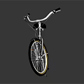 Vintage Black Cruiser Bike With White Handlebars And Gold Rims On Shiny Surface