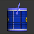 Blue Household Bucket With Grid Pattern Handle And Yellow Nice Day Label 3d model
